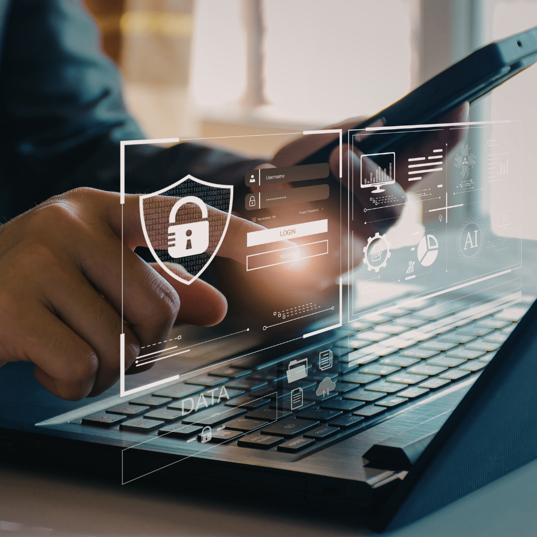 AI-powered cybersecurity protection monitoring threats and securing business networks